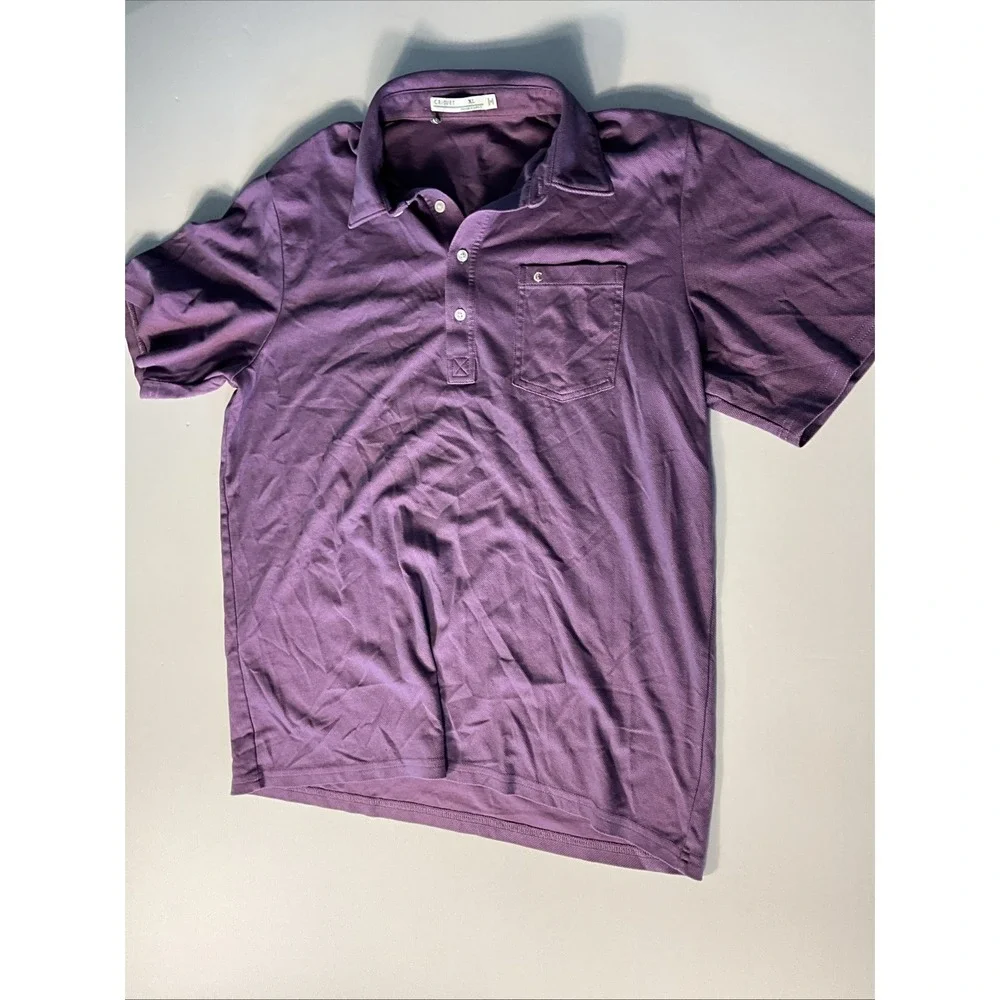 Criquet Polo Shirt Mens XLarge Purple Cotton Short Sleeve Golf Casual Pocket - Picture 1 of 6